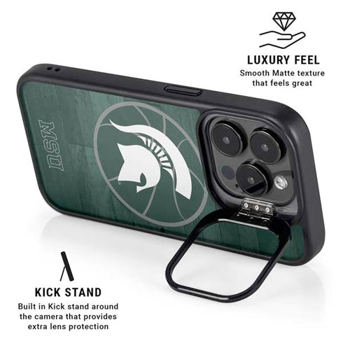 Michigan State University Basketball Courtside iPhone 16 Pro Kickstand Case