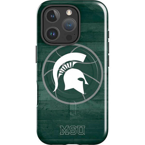 Michigan State University Basketball Courtside iPhone 16 Pro Magsafe Impact Case