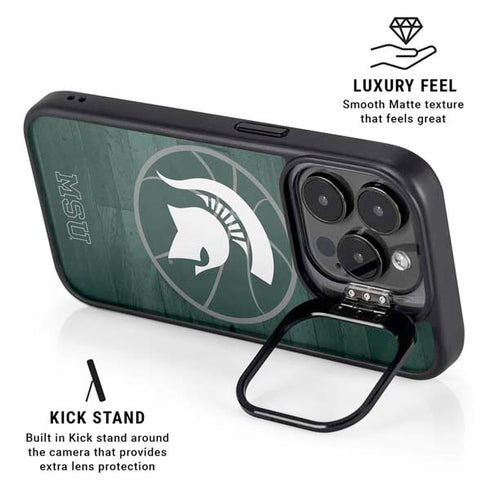 Michigan State University Basketball Courtside iPhone 16 Pro Max Kickstand Case