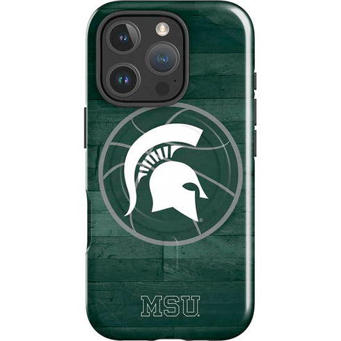 Michigan State University Basketball Courtside iPhone 16 Pro Max Magsafe Impact Case