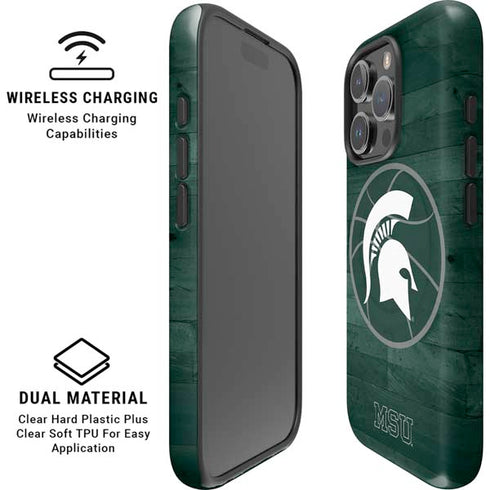 Michigan State University Basketball Courtside iPhone 16 Pro Max Magsafe Impact Case