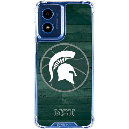 Michigan State University Basketball Courtside Moto G 5G (2024) Clear Case