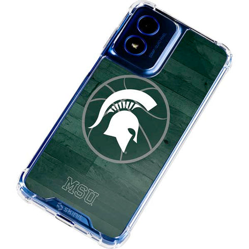 Michigan State University Basketball Courtside Moto G 5G (2024) Clear Case