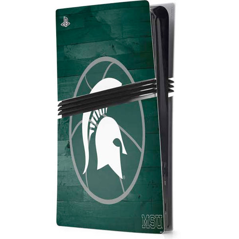 Michigan State University Basketball Courtside PS5 Pro Console Skin