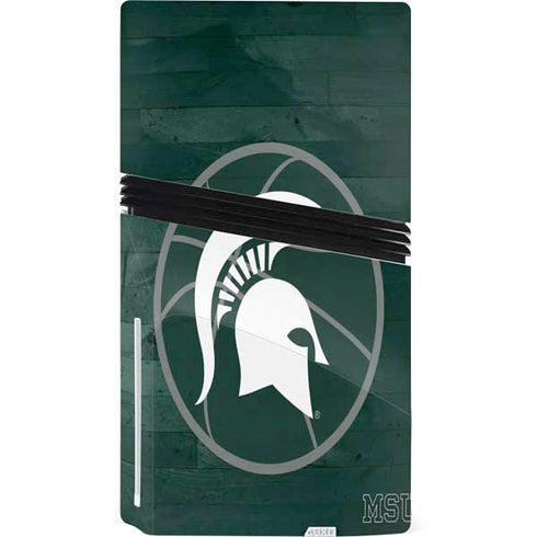 Michigan State University Basketball Courtside PS5 Pro Disk Console Skin