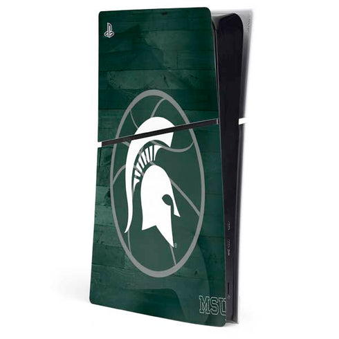 Michigan State University Basketball Courtside PS5 Slim Digital Edition Console Skin
