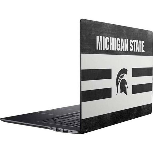 Michigan State University Black and White Stripes Ativ Book 9 (15.6in 2014) Skin