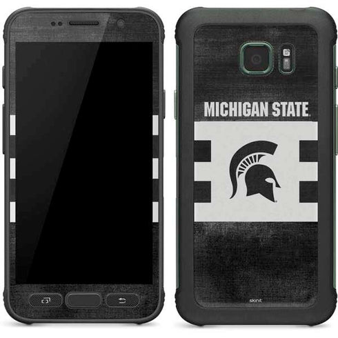 Michigan State University Black and White Stripes Galaxy S7 Active Skin