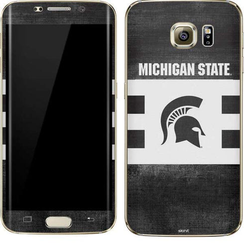 Michigan State University Black and White Stripes Galaxy S7 Edge Skin