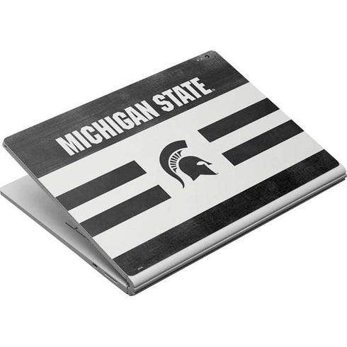 Michigan State University Black and White Stripes Surface Book Skin