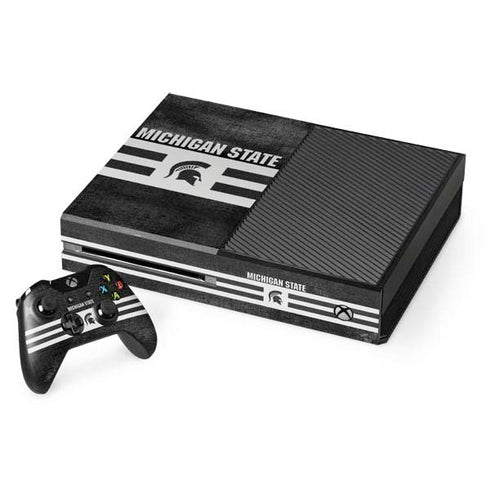 Michigan State University Black and White Stripes Xbox One Skins