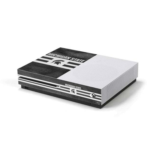 Michigan State University Black and White Stripes Xbox One Skins