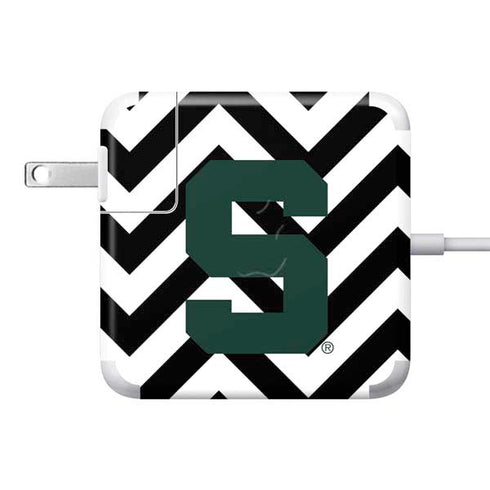 Michigan State University Spartans S Chevron 85W Power Adapter (15 and 17 inch MacBook Pro Charger) Skin