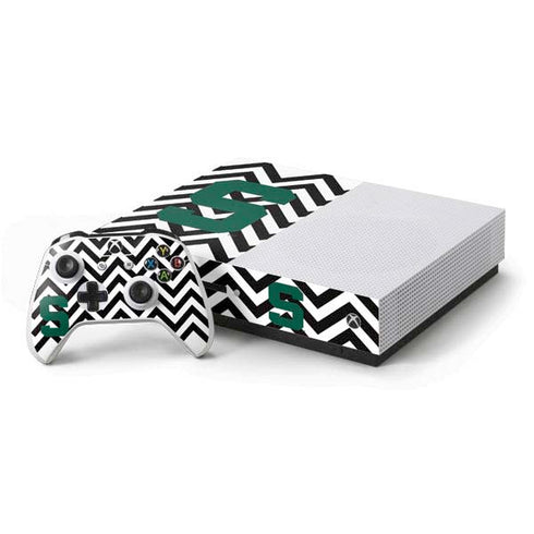 Michigan State University Spartans S Chevron Xbox One S Console and Controller Bundle Skin
