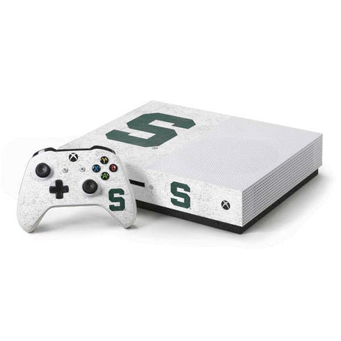 Michigan State University Spartans Mean Green S Xbox One S Console and Controller Bundle Skin