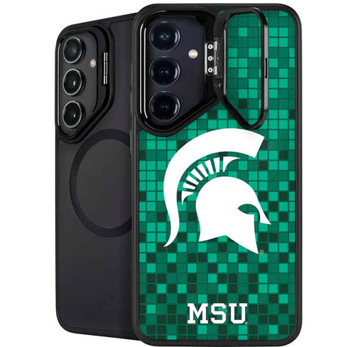 Michigan State University Spartans Digital Pixels Galaxy S24 FE Kickstand Case