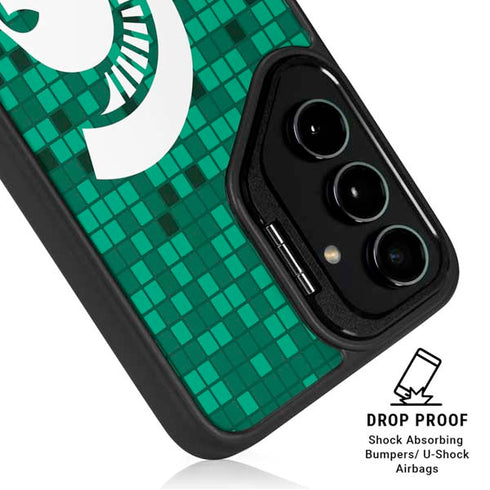 Michigan State University Spartans Digital Pixels Galaxy S24 FE Kickstand Case