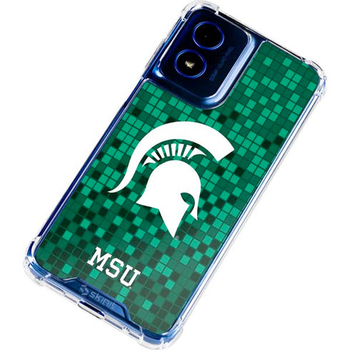 Michigan State University Spartans Digital Pixels Moto G 5G (2024) Clear Case