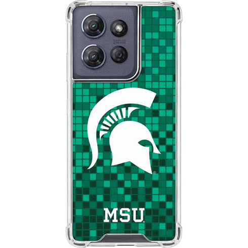 Michigan State University Spartans Digital Pixels Moto G Play 5G (2025) Clear Case