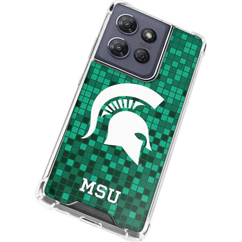 Michigan State University Spartans Digital Pixels Moto G Play 5G (2025) Clear Case
