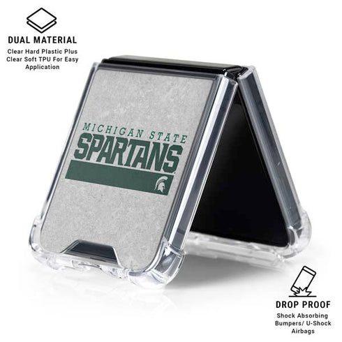 Michigan State University Spartans Marquee Galaxy Z Flip6 Clear Case