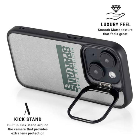 Michigan State University Spartans Marquee iPhone 14 Plus Kickstand Case