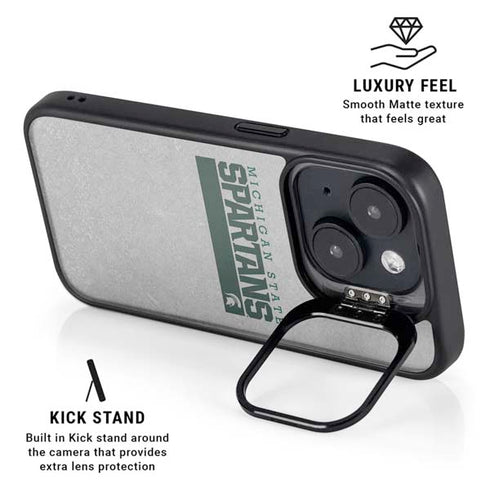 Michigan State University Spartans Marquee iPhone 15 Kickstand Case