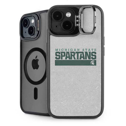 Michigan State University Spartans Marquee iPhone 15 Plus Kickstand Case