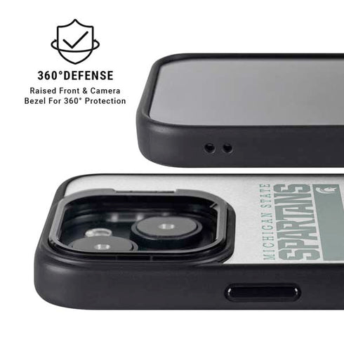 Michigan State University Spartans Marquee iPhone 15 Plus Kickstand Case