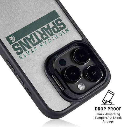 Michigan State University Spartans Marquee iPhone 15 Pro Kickstand Case