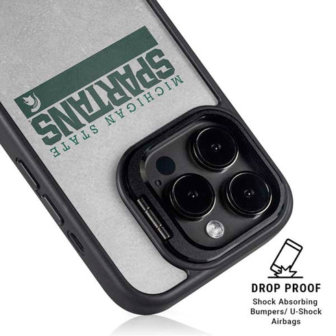 Michigan State University Spartans Marquee iPhone 15 Pro Max Kickstand Case