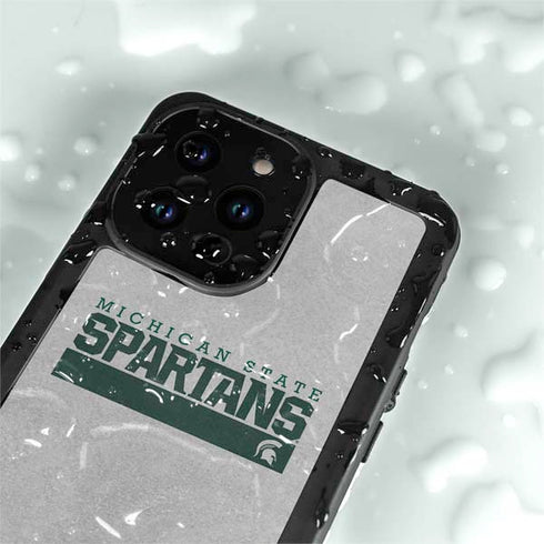 Michigan State University Spartans Marquee iPhone 15 Pro Waterproof Case