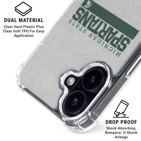 Michigan State University Spartans Marquee iPhone 16 Clear Case