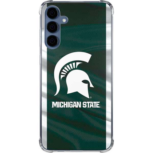 Michigan State University Away Grey Jersey Galaxy A55 5G Clear Case