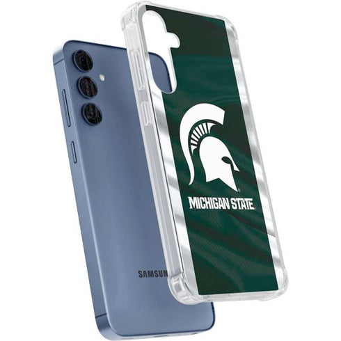Michigan State University Away Grey Jersey Galaxy A55 5G Clear Case