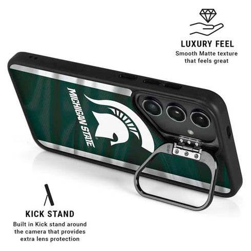 Michigan State University Away Grey Jersey Galaxy S25 Kickstand Case