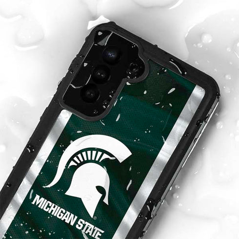 Michigan State University Away Grey Jersey Galaxy S24 Plus Waterproof Case