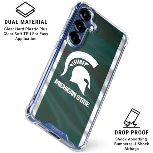 Michigan State University Away Grey Jersey Galaxy S25 Clear Case