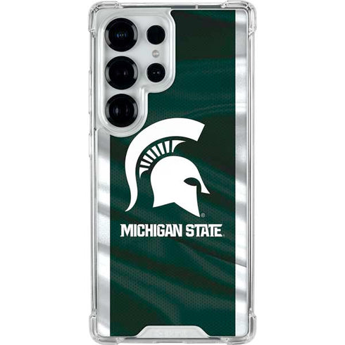 Michigan State University Away Grey Jersey Galaxy S25 Ultra Clear Case