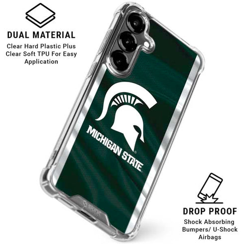Michigan State University Away Grey Jersey Galaxy S26 Clear Case