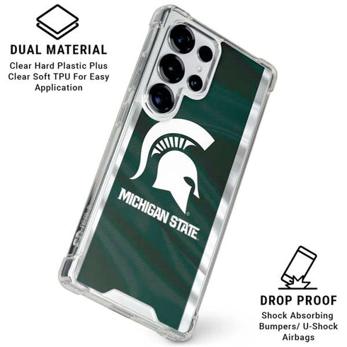 Michigan State University Away Grey Jersey Galaxy S26 Ultra Clear Case