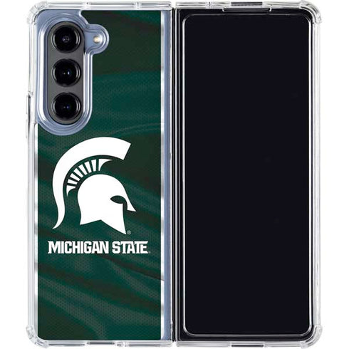 Michigan State University Away Grey Jersey Galaxy Z Fold5 5G Clear Case