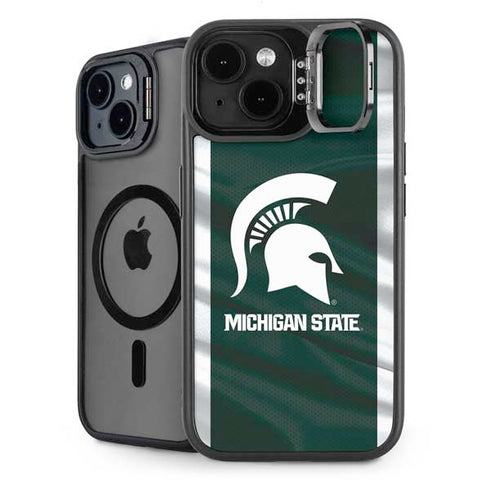 Michigan State University Away Grey Jersey iPhone 14 Kickstand Case