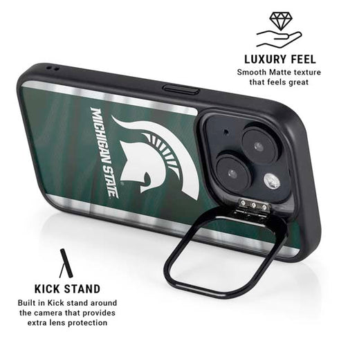 Michigan State University Away Grey Jersey iPhone 14 Kickstand Case