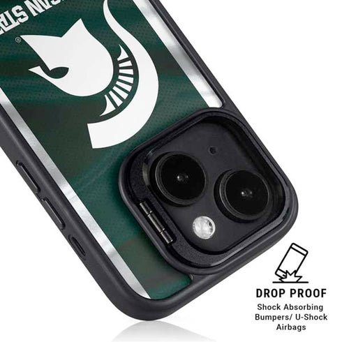 Michigan State University Away Grey Jersey iPhone 14 Kickstand Case