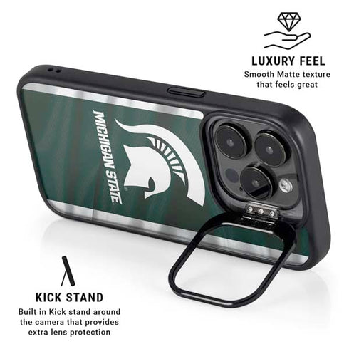 Michigan State University Away Grey Jersey iPhone 14 Pro Max Kickstand Case