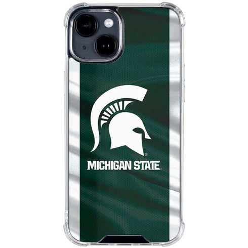Michigan State University Away Grey Jersey iPhone 15 Clear Case