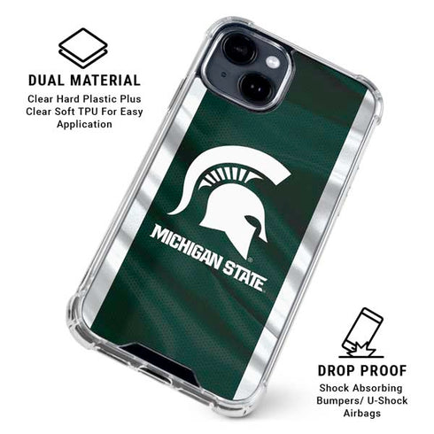 Michigan State University Away Grey Jersey iPhone 15 Clear Case