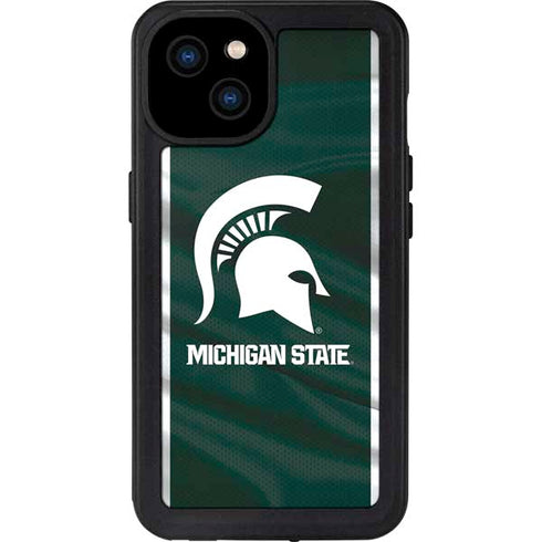 Michigan State University Away Grey Jersey iPhone 15 Plus Waterproof Case