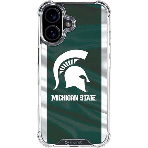 Michigan State University Away Grey Jersey iPhone 16 Clear Case